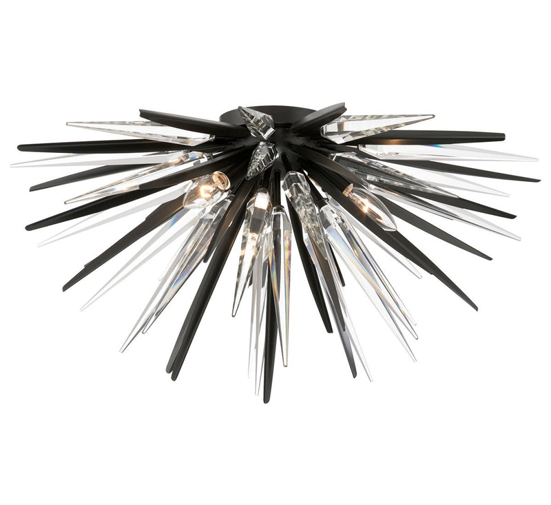 Lib & Co. 12431-06 Three Light Ceiling Mount, Metallic black