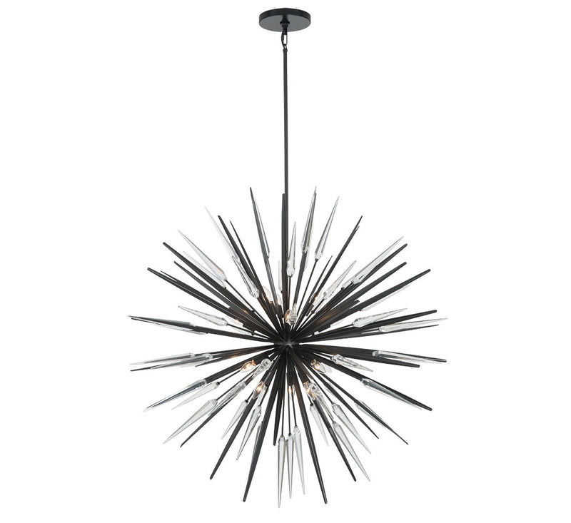 Lib & Co. 12432-06 14 Light Chandelier, Metallic black