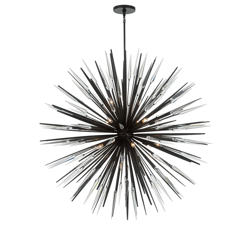 Lib & Co. 12433-06 18 Light Chandelier, Metallic black