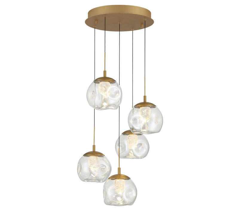 Lib & Co. 12440-030 LED Chandelier, Painted antique brass