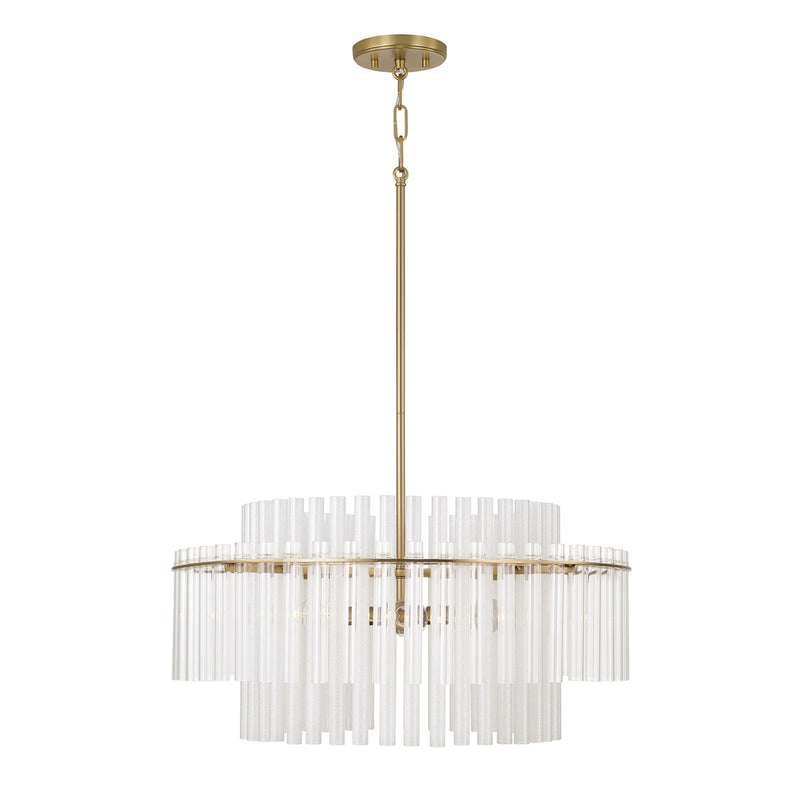 Capital Lighting 358741AD Four Light Pendant, Aged Brass