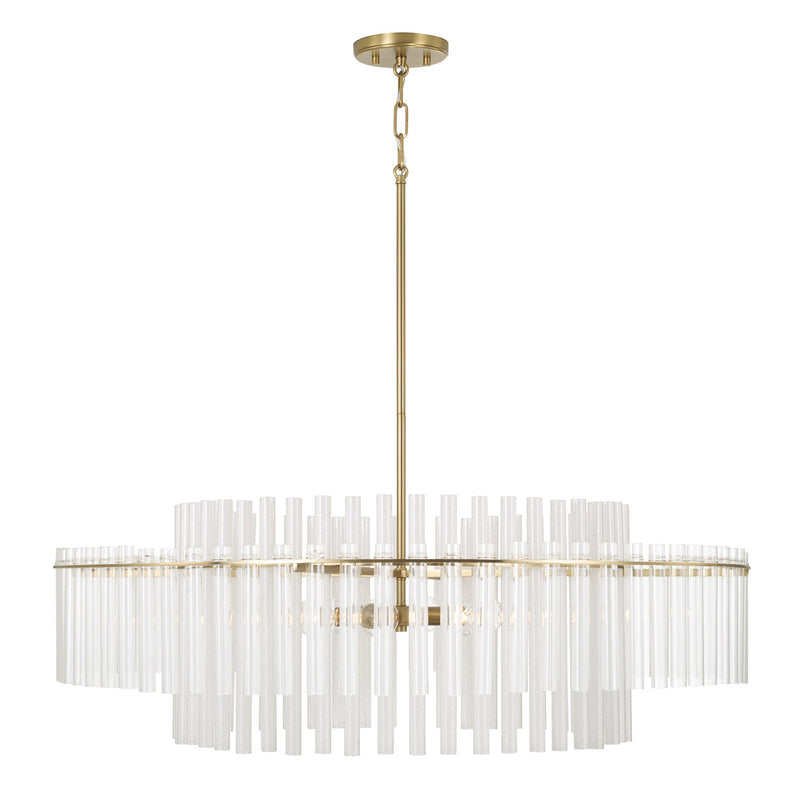 Capital Lighting 358761AD Six Light Pendant, Aged Brass