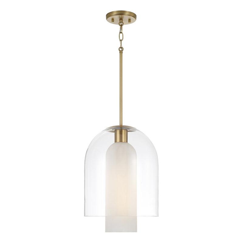 Capital Lighting 358911AD One Light Pendant, Aged Brass