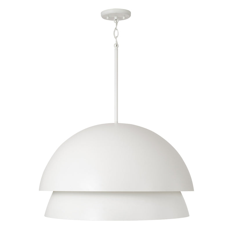 Capital Lighting 359212WE One Light Pendant, Matte White
