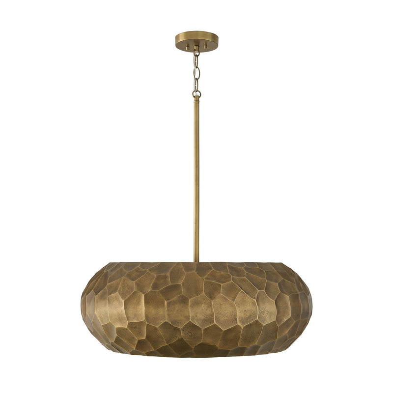 Capital Lighting 360241BPB Four Light Pendant, Burnished Patinaed Brass