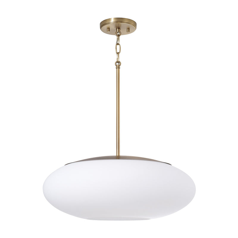 Capital Lighting 360511AD One Light Pendant, Aged Brass