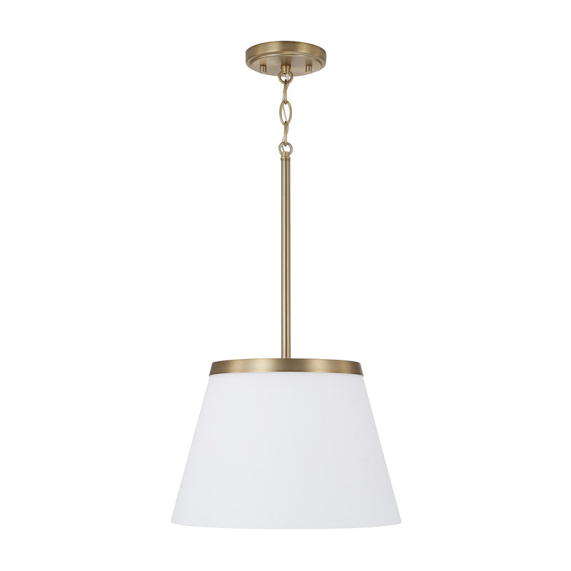 Capital Lighting 361011AD One Light Pendant, Aged Brass