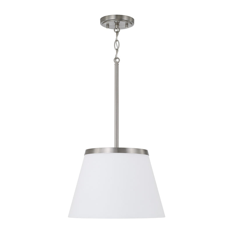 Capital Lighting 361011BN One Light Pendant, Brushed Nickel