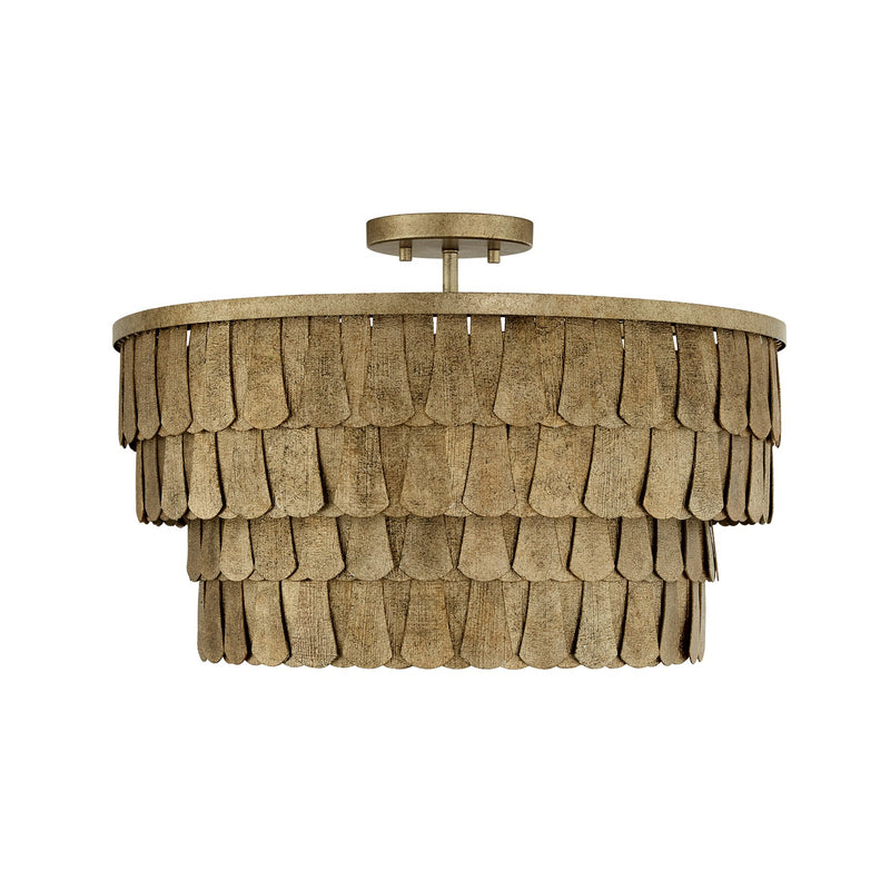 Capital Lighting 361641AGO Four Light Pendant, Ancestral Gold