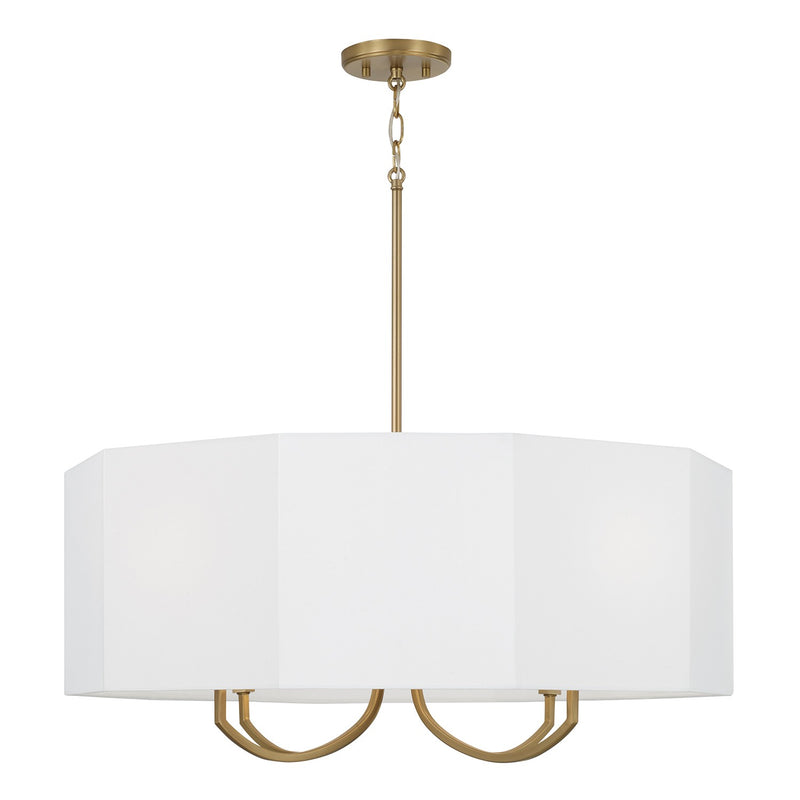 Capital Lighting 459541AD Four Light Chandelier, Aged Brass