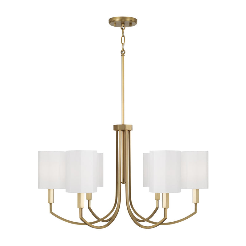 Capital Lighting 459561AD-716 Six Light Chandelier, Aged Brass