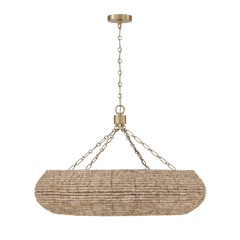 Capital Lighting 459781LFB Eight Light Chandelier, Light Fawn and Matte Brass