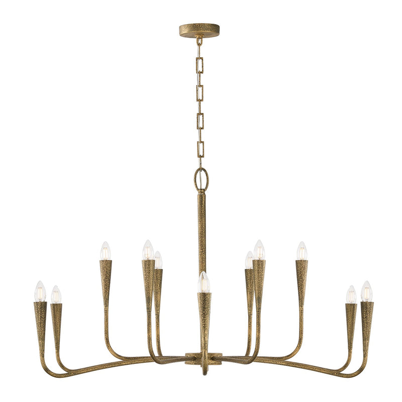 Capital Lighting 459801ARG 12 Light Chandelier, Artisan Gold
