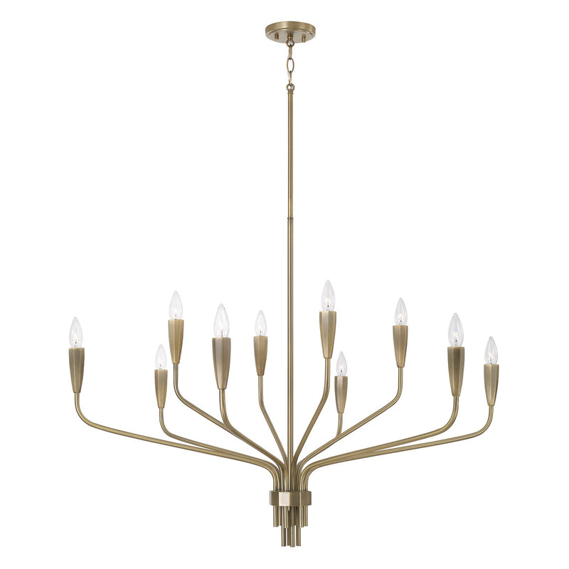 Capital Lighting 460401ANB Ten Light Chandelier, Antiqued Brass