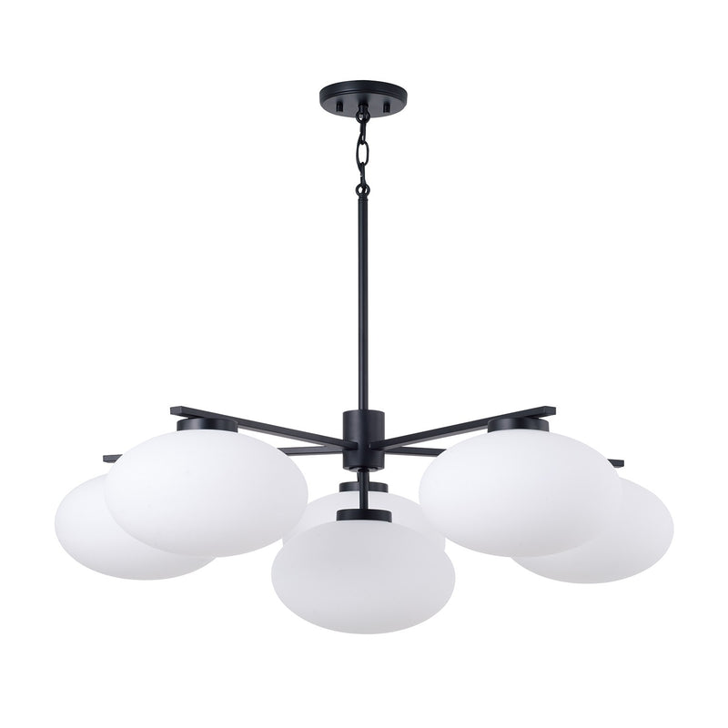 Capital Lighting 460561MB Six Light Chandelier, Matte Black