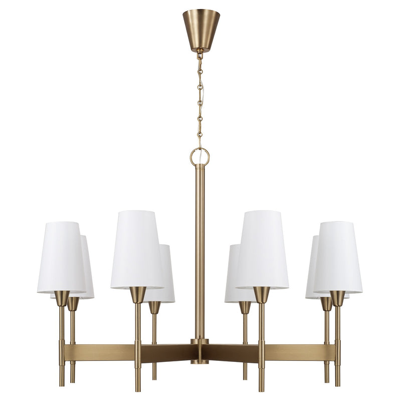 Capital Lighting 460881AD-718 Eight Light Chandelier, Aged Brass