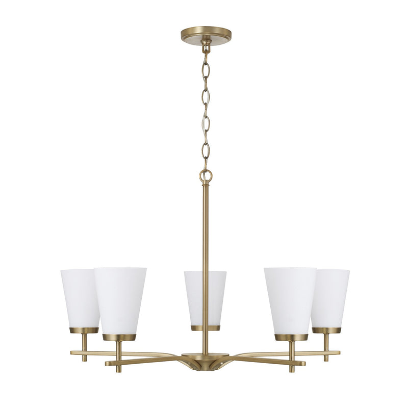 Capital Lighting 461051AD-660 Five Light Chandelier, Aged Brass
