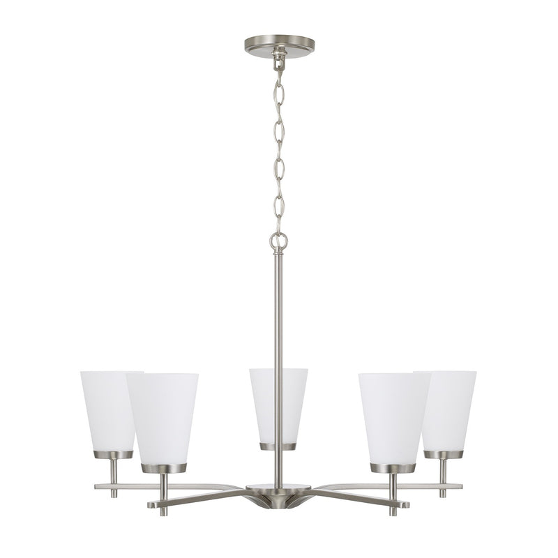 Capital Lighting 461051BN-660 Five Light Chandelier, Brushed Nickel
