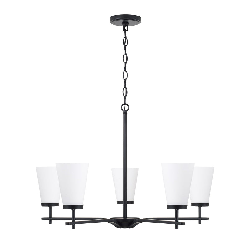 Capital Lighting 461051MB-660 Five Light Chandelier, Matte Black
