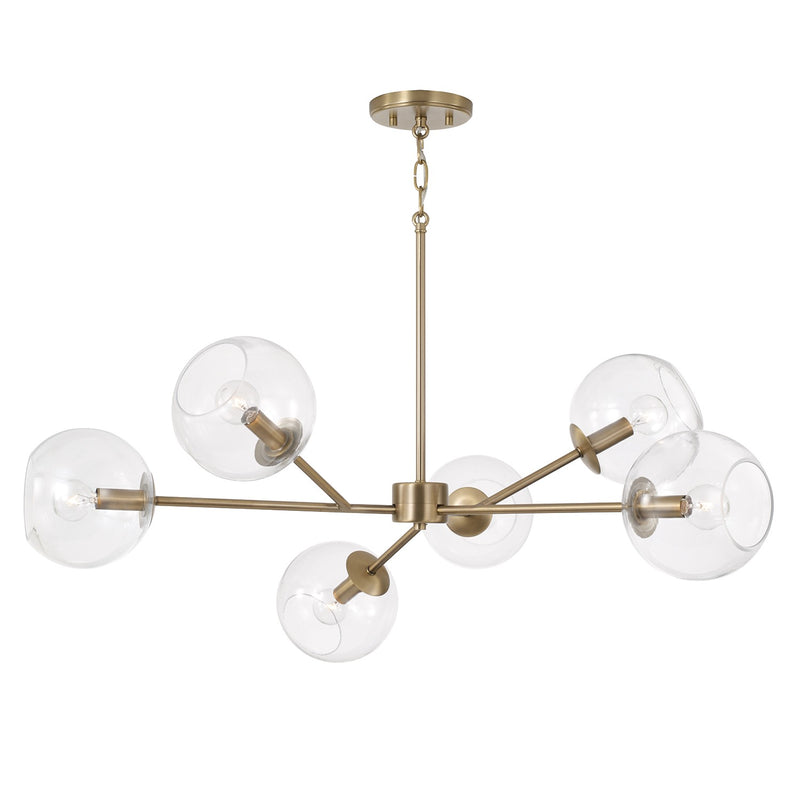 Capital Lighting 461561AD-661 Six Light Chandelier, Aged Brass