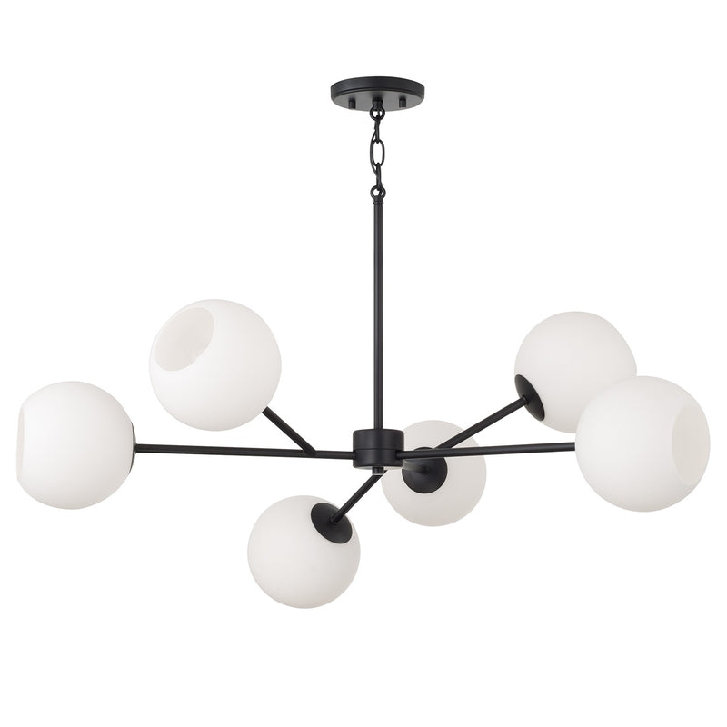 Capital Lighting 461561MB-665 Six Light Chandelier, Matte Black