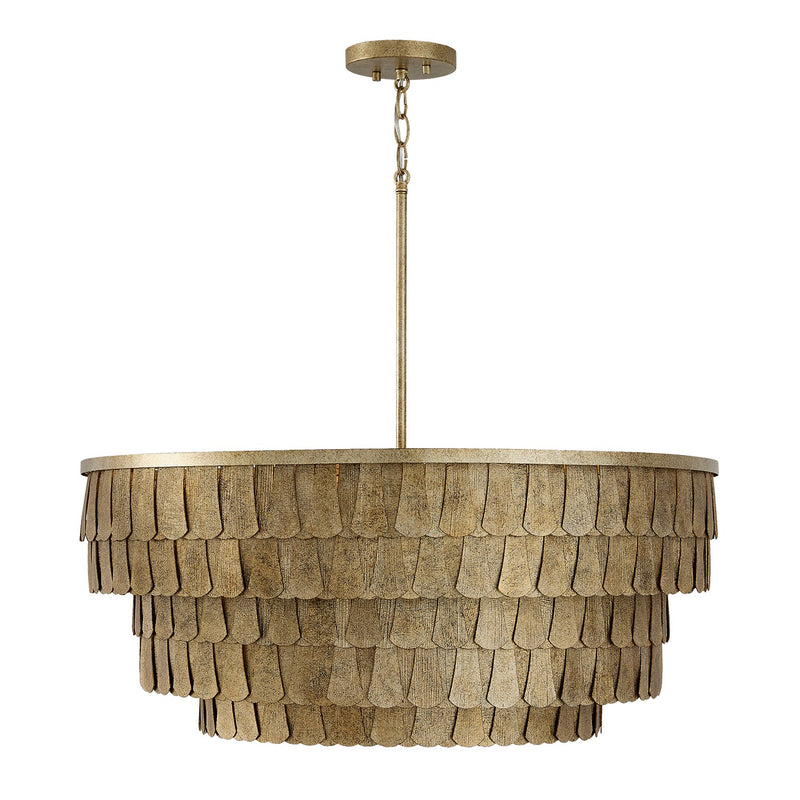 Capital Lighting 461661AGO Six Light Chandelier, Ancestral Gold