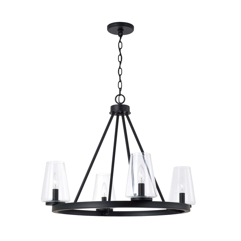 Capital Lighting 461941MB-662 Four Light Chandelier, Matte Black