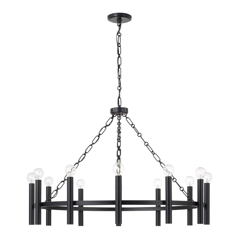 Capital Lighting 462001MB 12 Light Chandelier, Matte Black