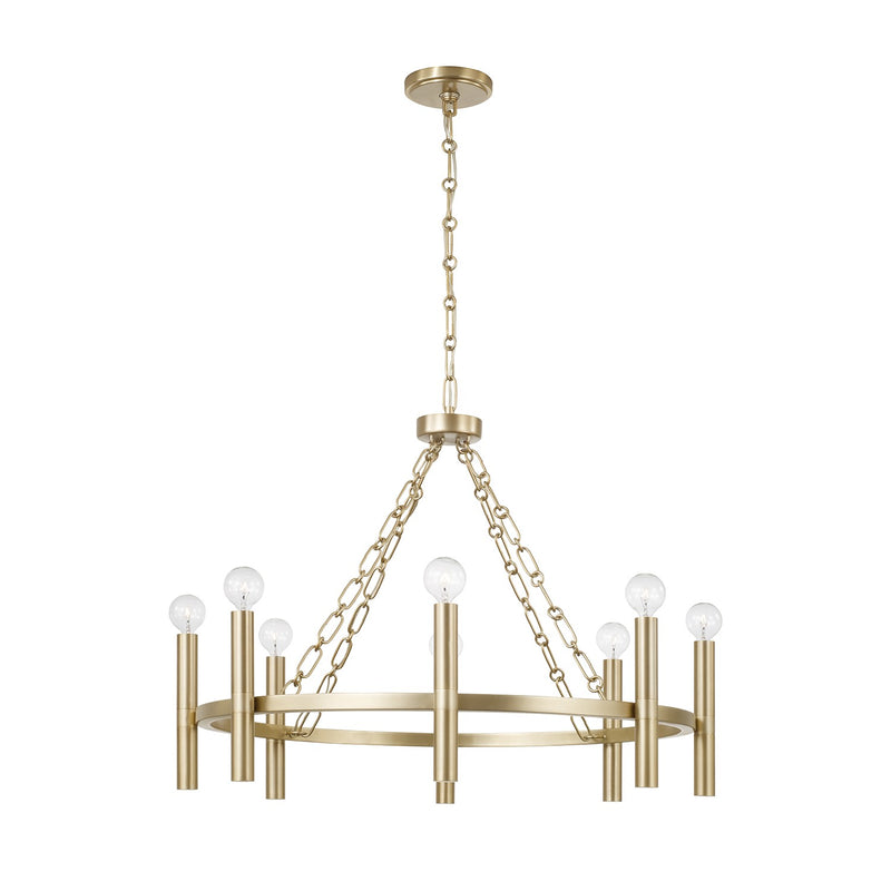 Capital Lighting 462081MA Eight Light Chandelier, Matte Brass
