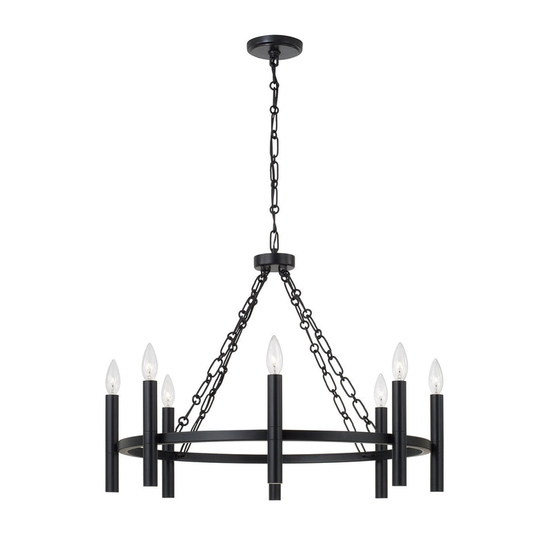 Capital Lighting 462081MB Eight Light Chandelier, Matte Black