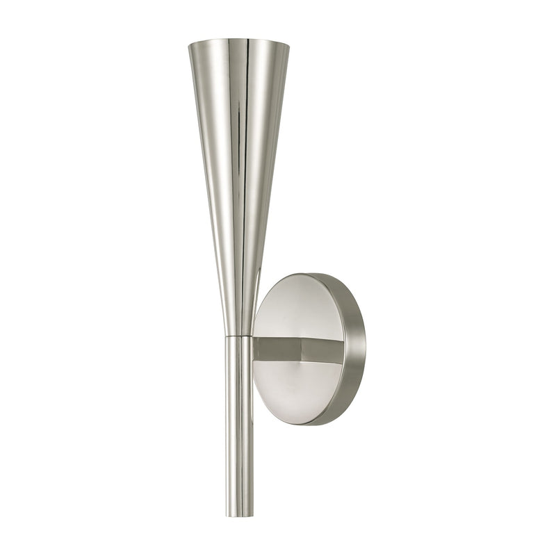 Capital Lighting 659611PN One Light Wall Sconce, Polished Nickel