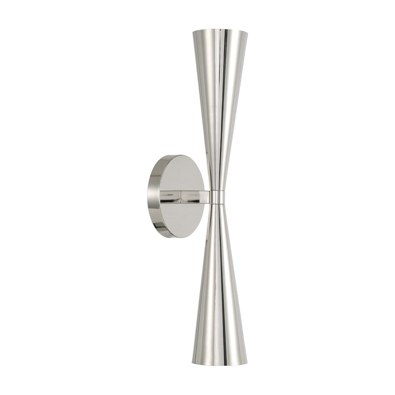 Capital Lighting 659621PN Two Light Wall Sconce, Polished Nickel