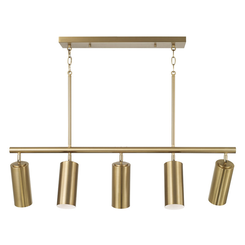 Capital Lighting 861751AD Five Light Island Pendant, Aged Brass