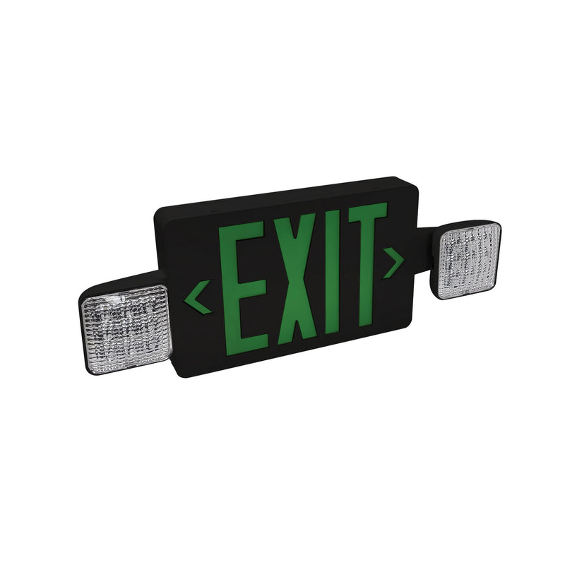 Nora Lighting NEX-712-LED/GB LED Exit and Emergency Combination with Adjustable Heads, Black