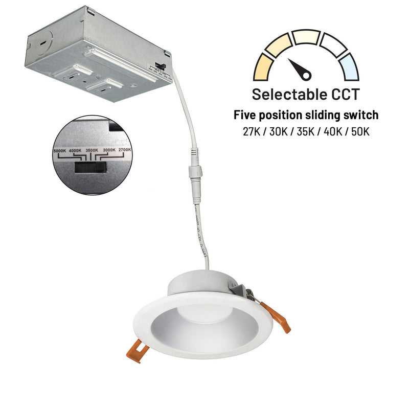 Nora Lighting NLTH-41TW-HZMPW LED Downlight, Haze / Matte Powder White