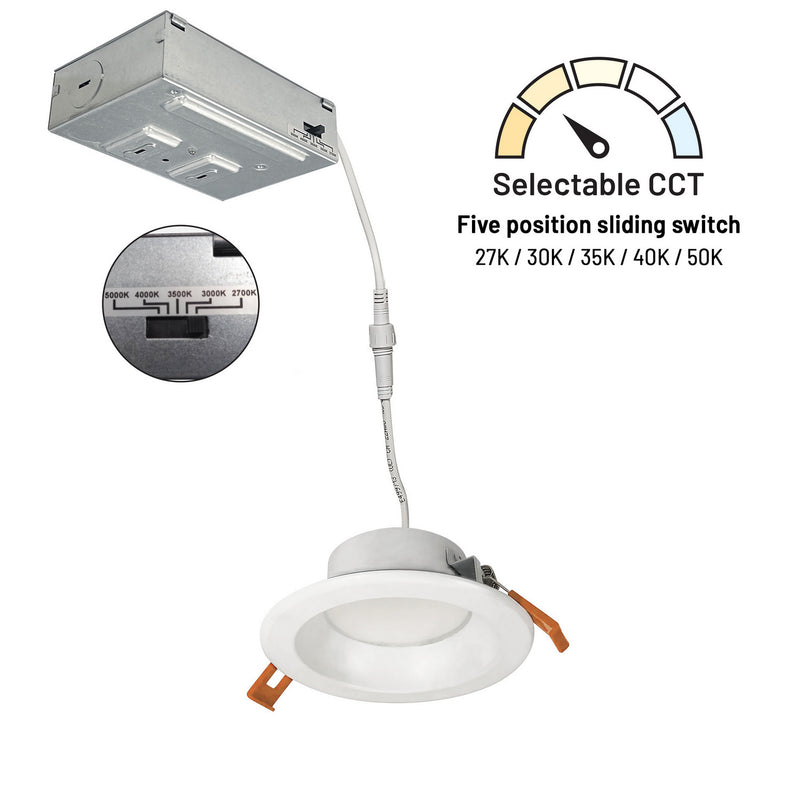 Nora Lighting NLTH-41TW-MPW LED Downlight, Matte Powder White