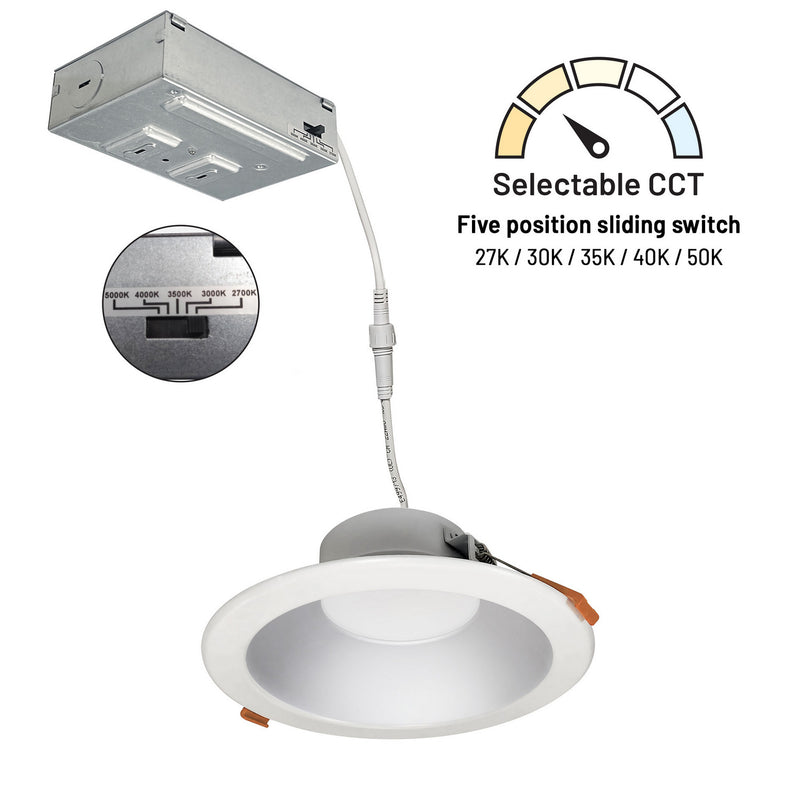 Nora Lighting NLTH-61TW-HZMPW LED Downlight, Haze / Matte Powder White