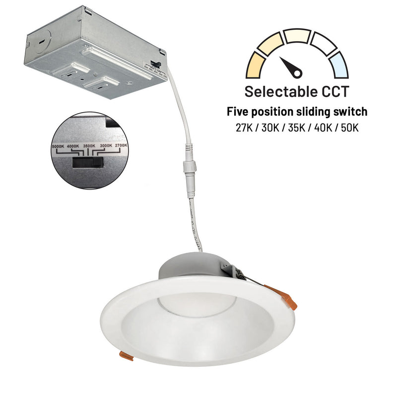 Nora Lighting NLTH-61TW-MPW LED Downlight, Matte Powder White