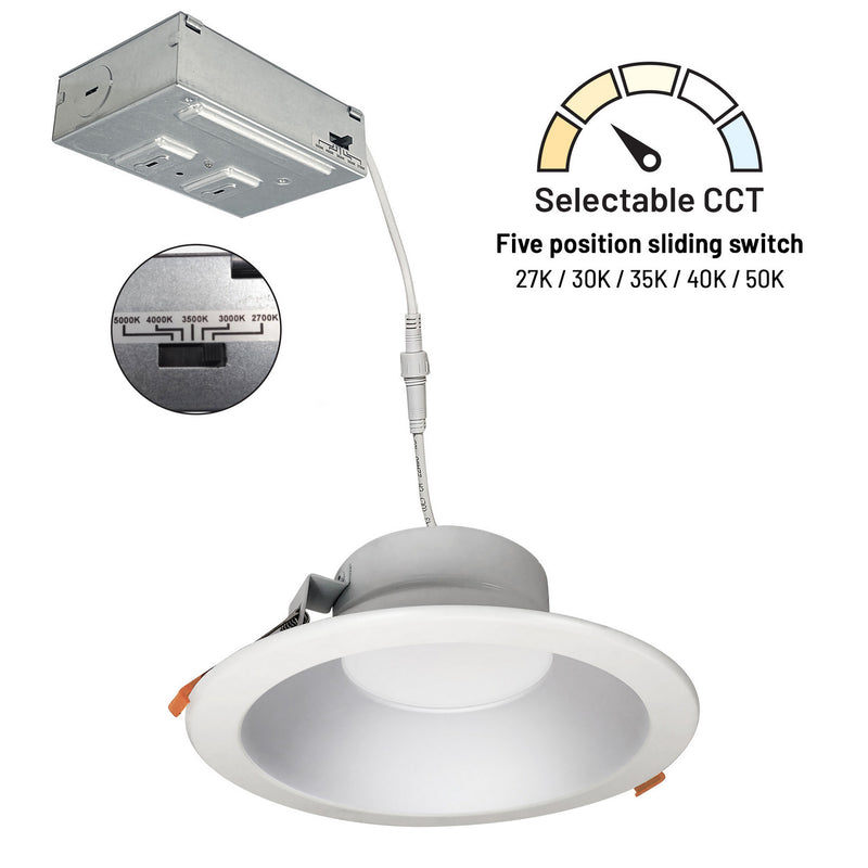 Nora Lighting NLTH-81TW-HZMPW LED Downlight, Haze / Matte Powder White