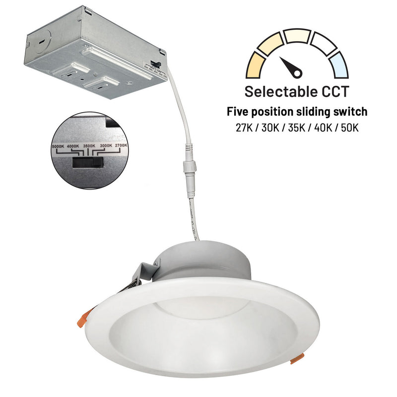 Nora Lighting NLTH-81TW-MPW LED Downlight, Matte Powder White