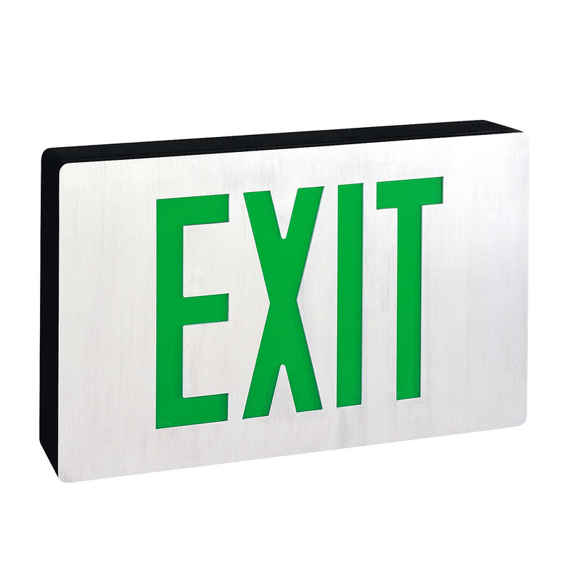 Nora Lighting NX-616-LED/G LED Self-Diagnostic Exit Sign w/ Battery Backup, Aluminum