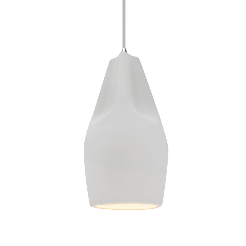 Justice Designs CER-6597-BIS-CROM-WTCD One Light Pendant, Polished Chrome