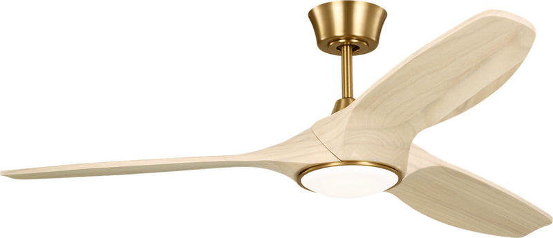 Visual Comfort Fan 3SLNSM52BBSWWOD 52" Ceiling Fan, Burnished Brass
