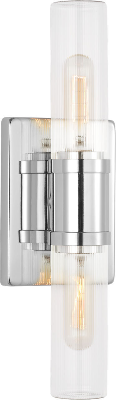Visual Comfort Studio 4465002CF-05 Two Light Vanity, Chrome/Chrome