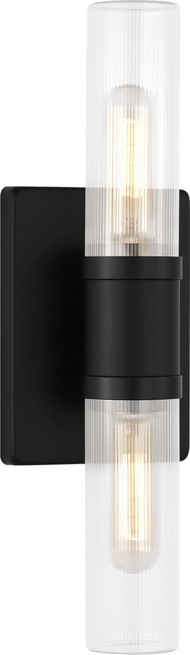 Visual Comfort Studio 4465002CF-112 Two Light Vanity, Midnight Black/Midnight Black