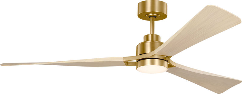 Visual Comfort Fan 3TRLSM60BBSWWOD 60" Ceiling Fan, Burnished Brass