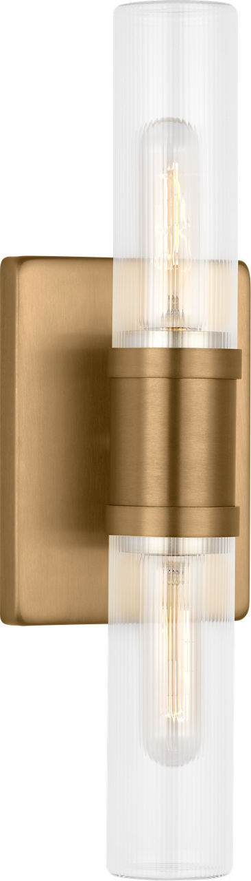 Visual Comfort Studio 4465002CF-848 Two Light Vanity, Satin Brass/Satin Brass