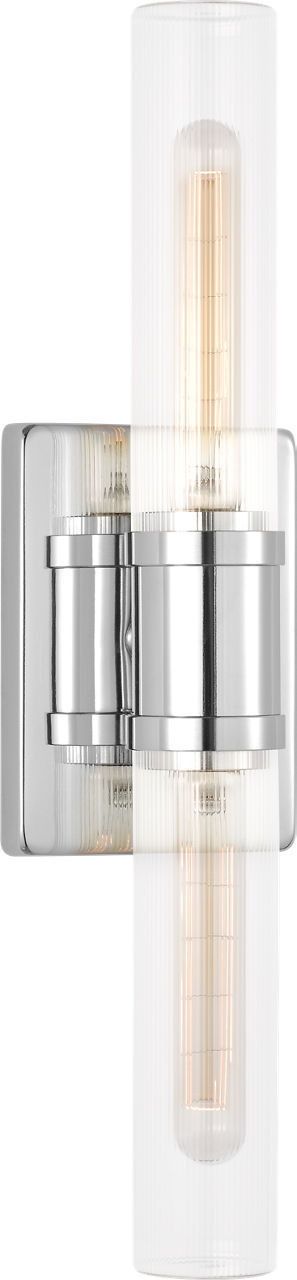Visual Comfort Studio 4565002CF-05 Two Light Vanity, Chrome/Chrome