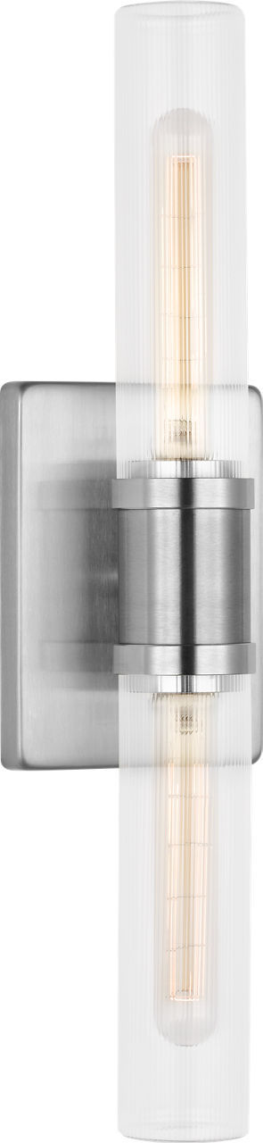 Visual Comfort Studio 4565002CF-962 Two Light Vanity, Brushed Nickel/Brushed Nickel