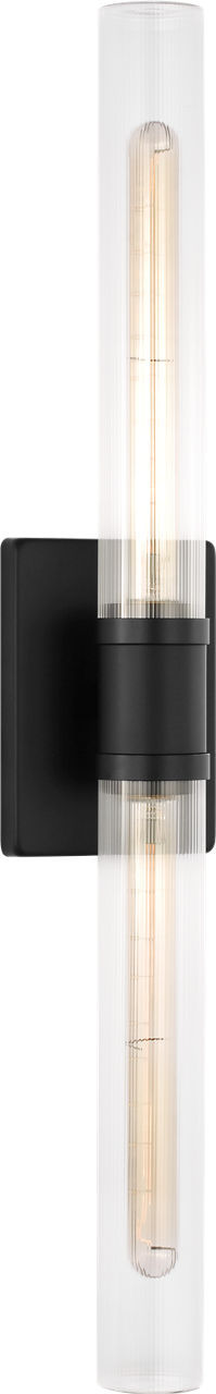 Visual Comfort Studio 4665002CF-112 Two Light Vanity, Midnight Black/Midnight Black